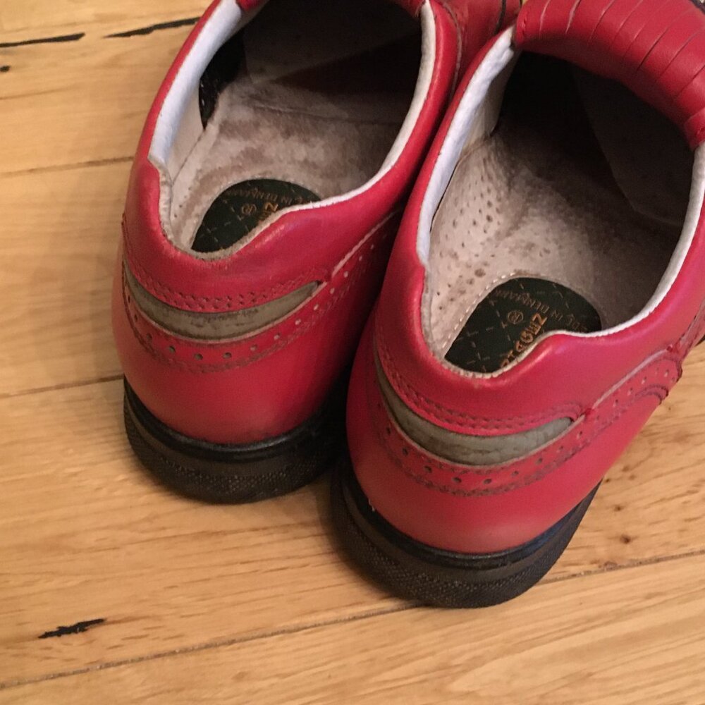 Copenhagen Shoes EU 39 Red Leather Kiltie Oxfords Flap Fringe Retro - Picture 5 of 8